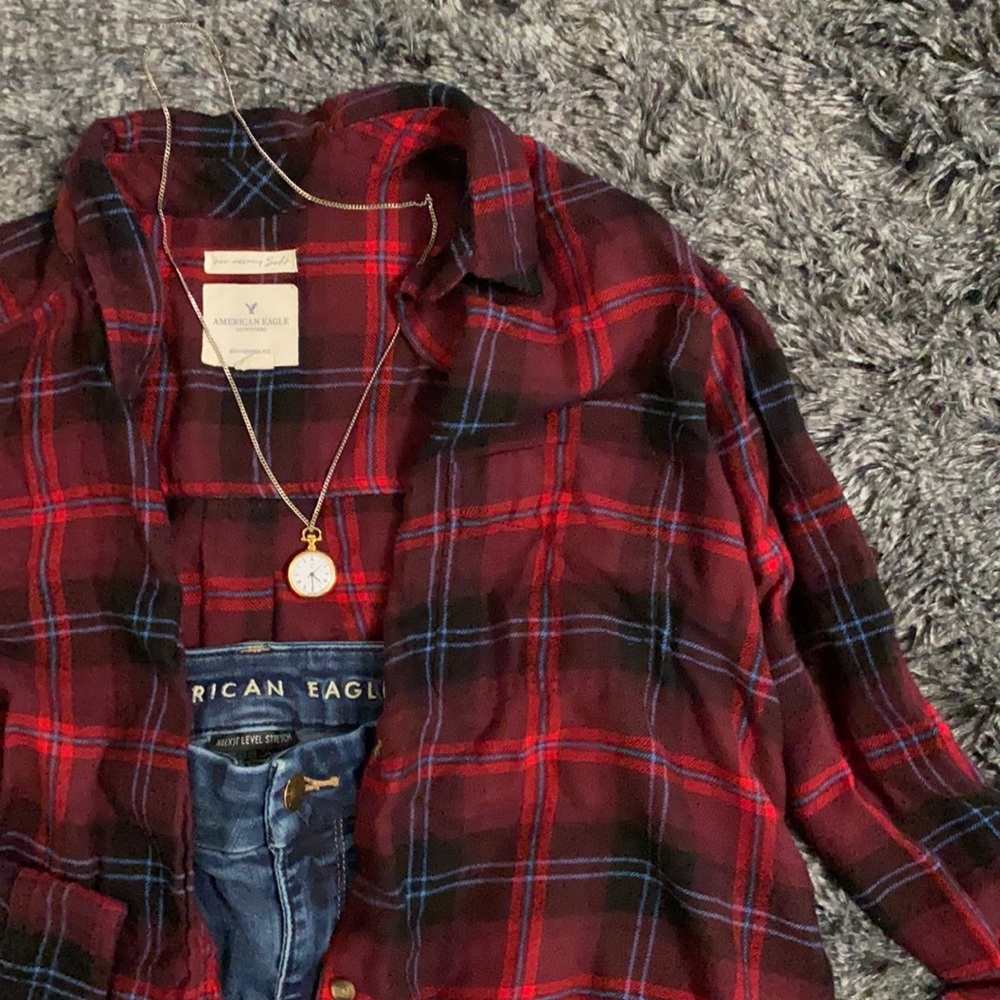 Perfect maroon flannel! Make an offer!